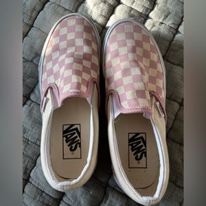 Like New!  Vans women’s pink/white checkerboard sneakers, size 6.5